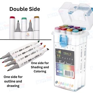 Artist's Markers - Double Headed Marker Set (12 Colors)