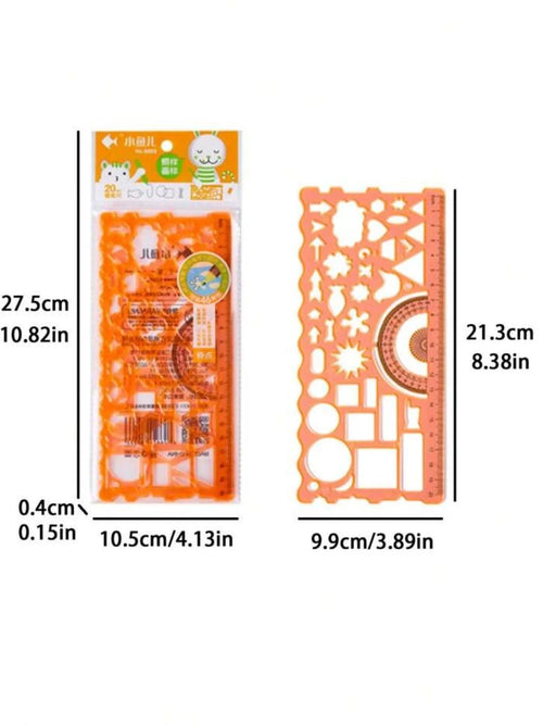 2 PC Design Scale Set No.9921 (Big Size) - Geometric Drawing Template Ruler