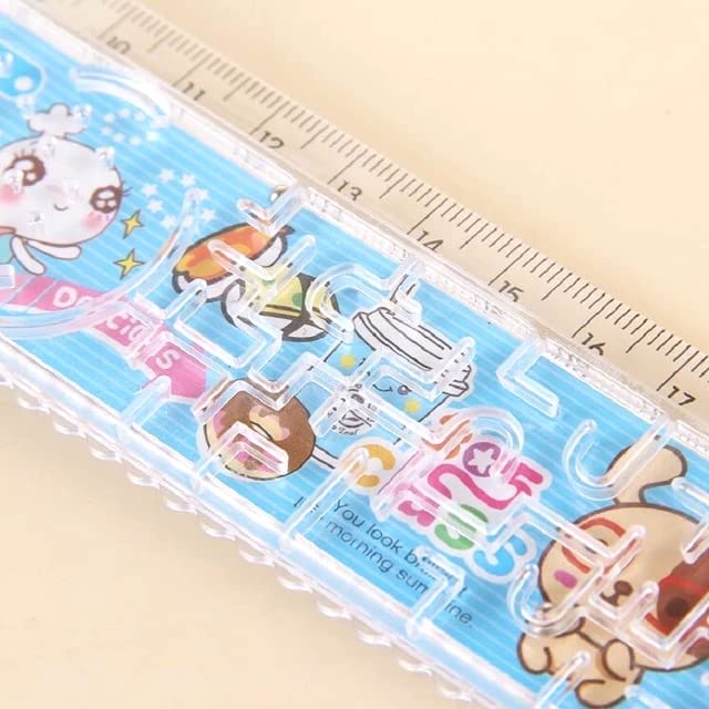 Cute Cartoon Ruler with Stickers Set - 20cm Stationery Pack