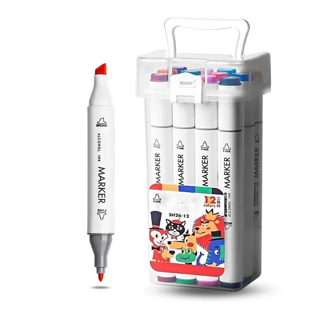 Artist's Markers - Double Headed Marker Set (12 Colors)