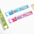 Cute Cartoon Ruler with Stickers Set - 20cm Stationery Pack