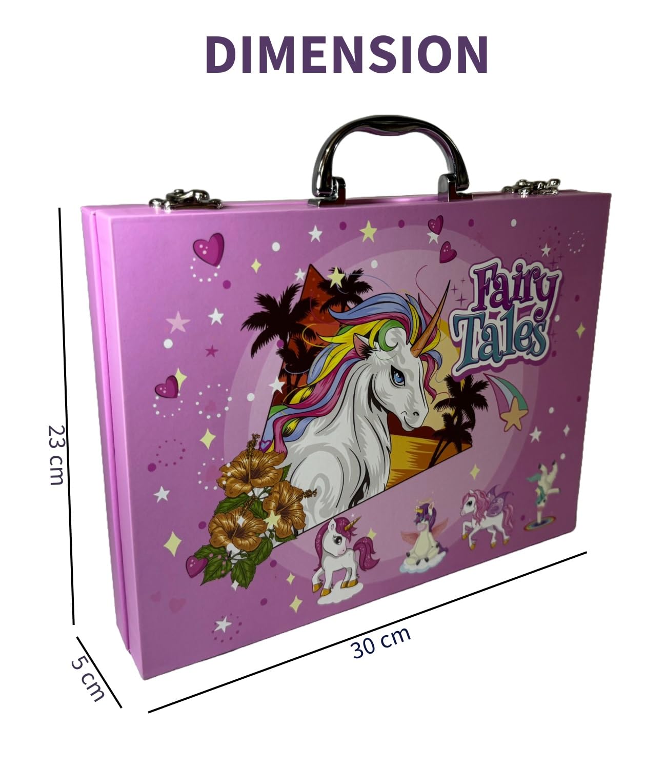 Fairy Tales Unicorn Art Case - 57 Piece Kids Color Kit