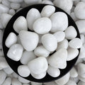 White Decorative River Pebbles - Natural Polished Stones for Garden & Home Decor