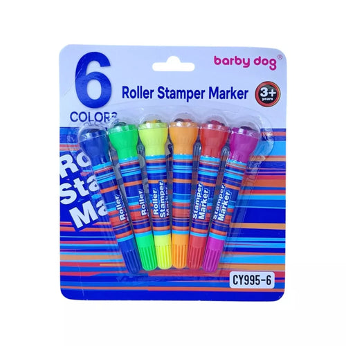 Barby Dog 6 Color Roller Stamper Markers Set