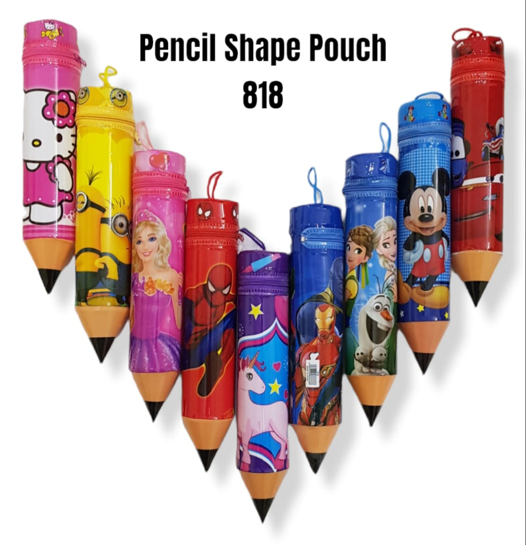 Pencil Shape Pouch 818 - Kids Character Stationery Pouch