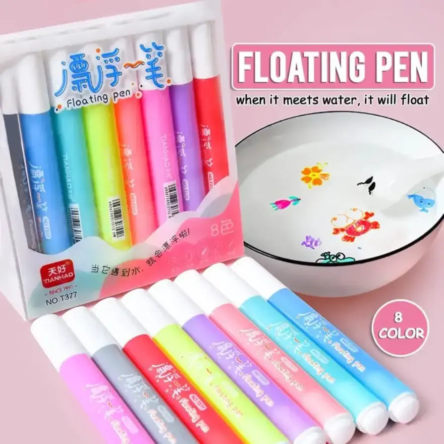 Floating Pens Set - 8 Colors Water Activated Markers