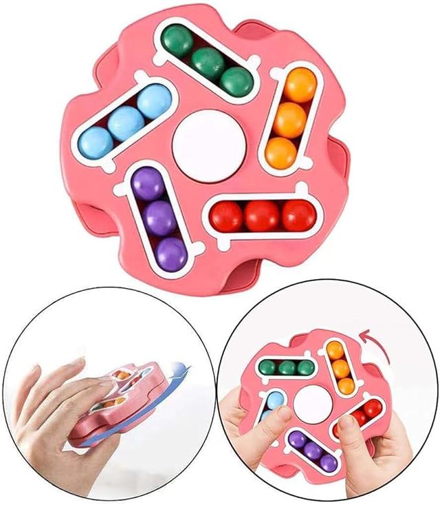 Fidget Toy Rotating Magic Bean Cube Spinner, Educational Learning Toy