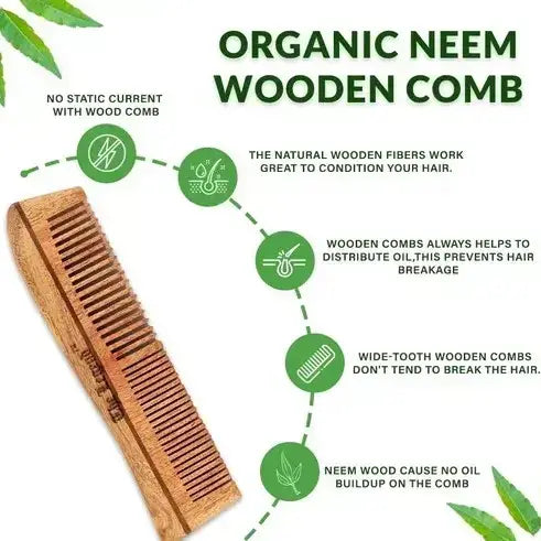 DIKOS99 Professional Hair Comb - Neem Wood Styling Comb