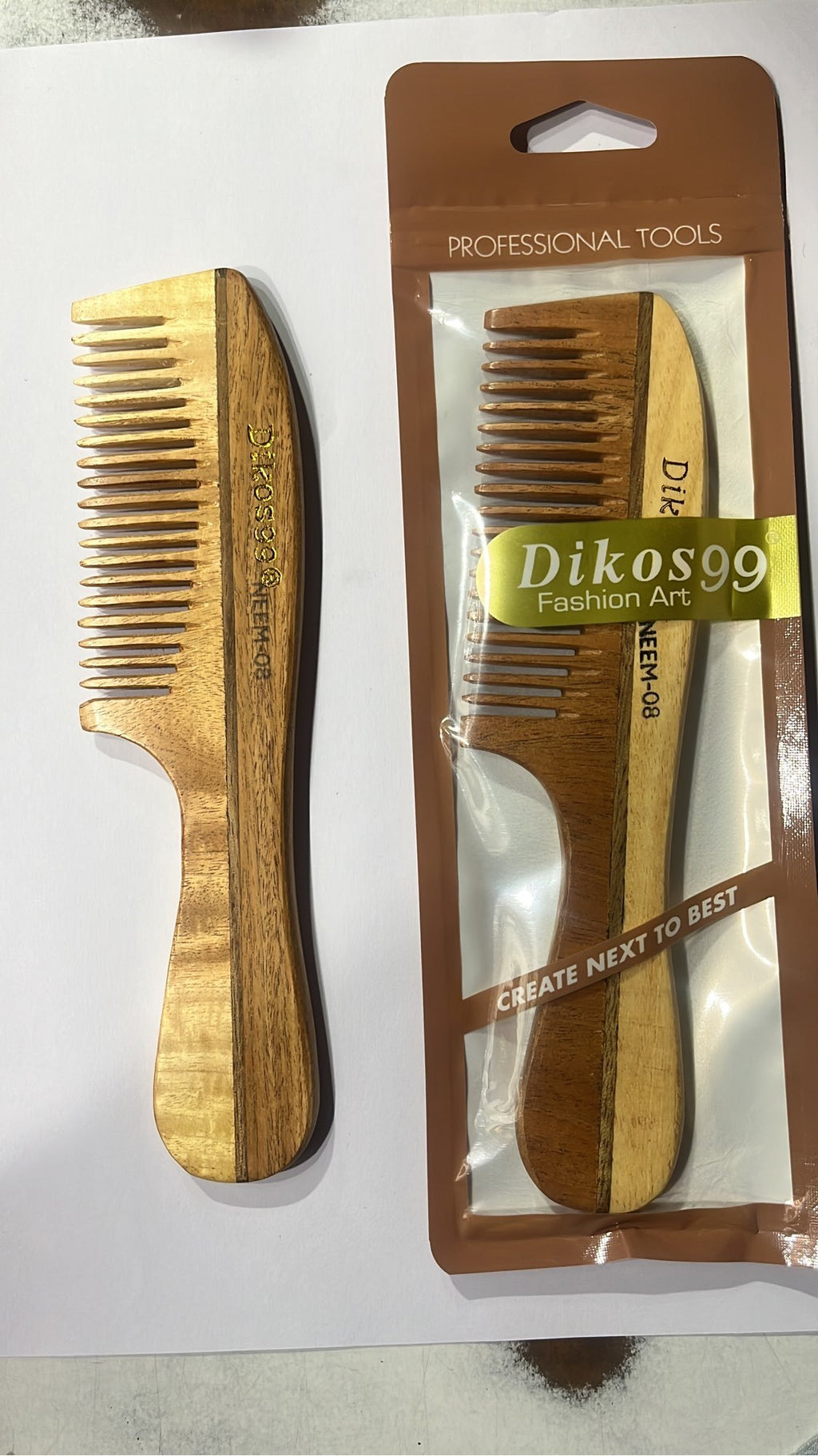 DIKOS99 Professional Hair Comb - Neem Wood Styling Comb