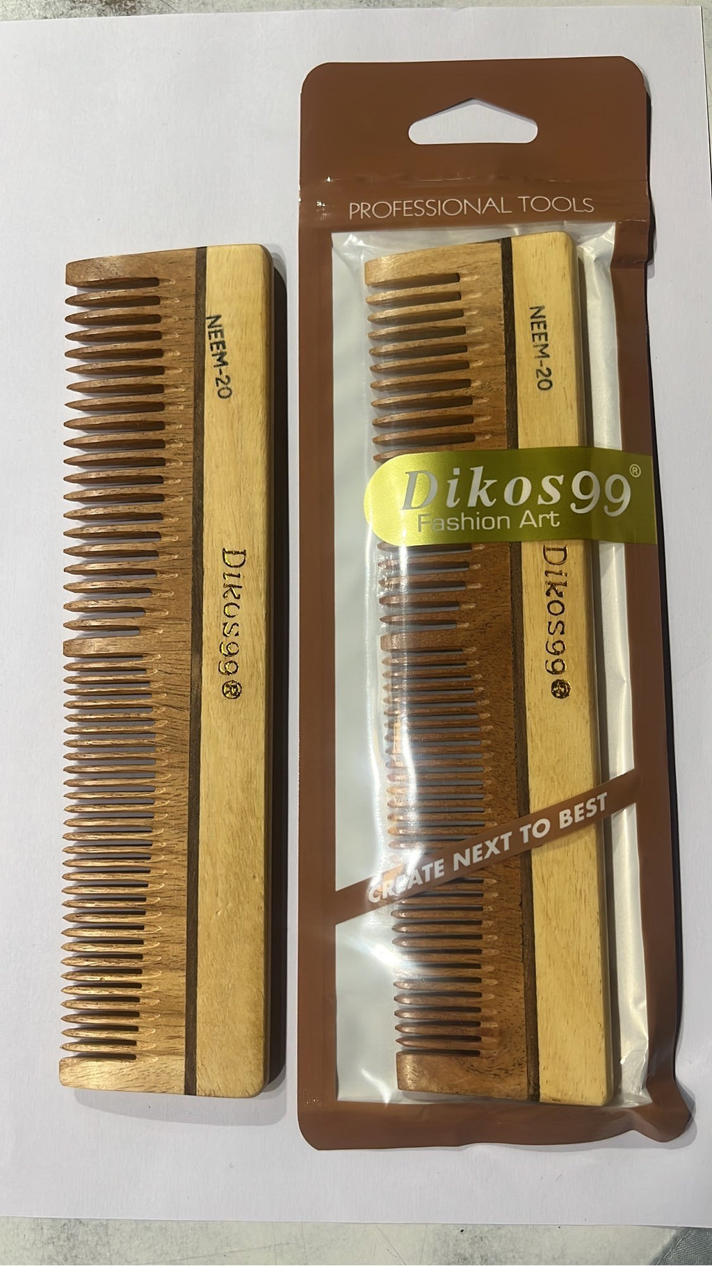 DIKOS99 Professional Hair Comb - Neem Wood Styling Comb