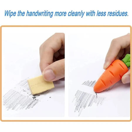 Cute Animal Shaped Erasers with Keychain - Assorted Pack