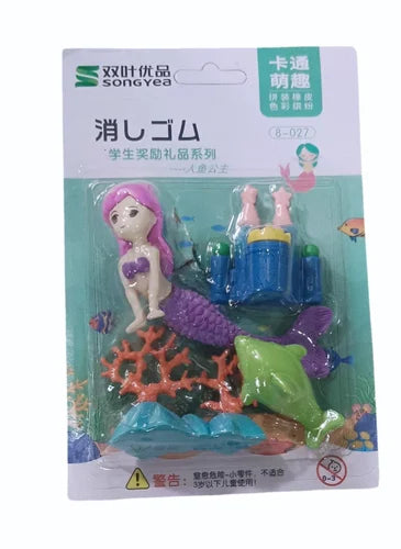 Novelty Shaped Erasers Set - Fun Stationery Collection